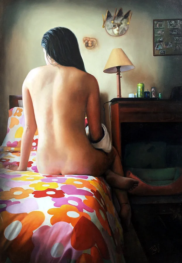 Bañista N.º 3. Óleo sobre lienzo · 100 × 70 cm · 2015