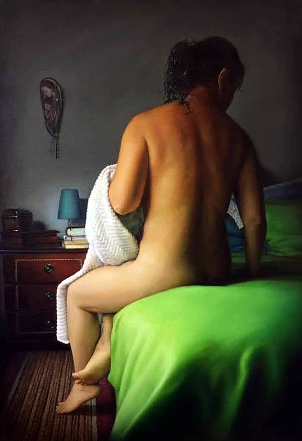 Bañista N.º 9. Óleo sobre lienzo · 100 × 70 cm · 2019